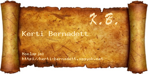Kerti Bernadett névjegykártya